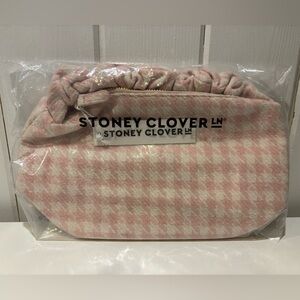 Stoney Clover Lane Scrunch Handle Bag - Pink Houndstooth Destination Paris
